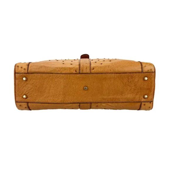 Vintage Mark Cross Tan Ostrich Shoulder Bag c1960s - Picture 6 of 12